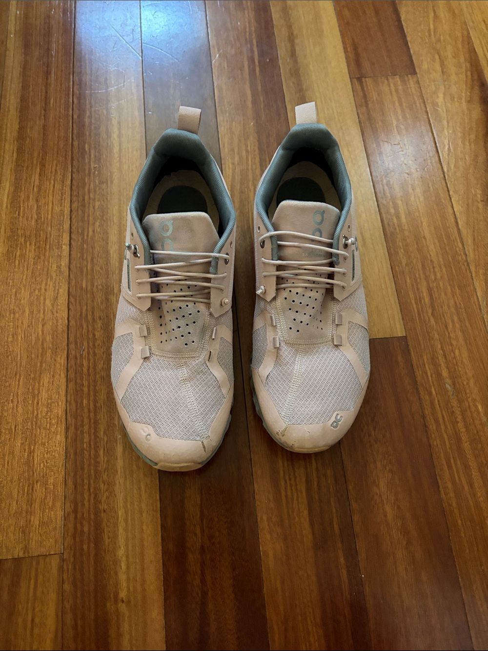 On Running Women’s Sneakers in Light Pink with Gray Accents